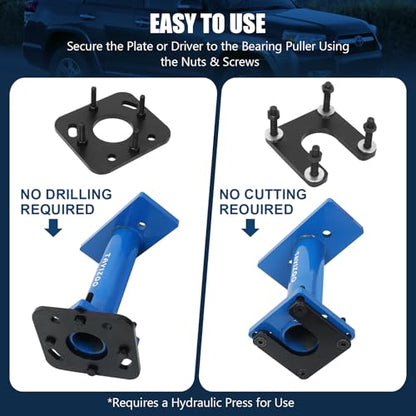 Tayizoo Rear Axle Bearing Puller and Installer Kit with ABS Tone Ring Adapter Plate, Wheel Bearing Removal Tool for Toyota Tacoma 1995-2004, 4Runner 1995-2020, Tundra, T100 and Hilux Pickup