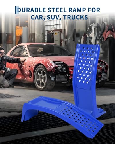2 Pack Steel Car Ramps, 8000 LBS Capacity Heavy Duty Truck Ramps, 9" Lift Height for Low Profile Vehicles, Auto Service, Car Repair & Maintenance, 35" L x 11" W