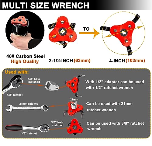 6Pcs Oil Filter Pliers Set, Universal Oil Filter Wrench with Oil Funnel, 10" & 12" & 14" & 16" Premium Oil Filter Removal Tool From 1-1/4" to 8-1/2" - size: 6 PACK