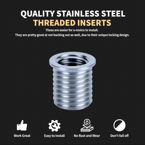 M10x1.5x20MM Thread Repair Kit with Insert HSS Drill, Tap, Counterbore, Installation Driver, Metric, 10PCS Stainless Steel Insert M10x1.5x20MM