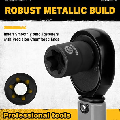 31-Piece Torx Bit Socket Set: 14 Star Bits T8-T70 & 13 E-Torx Sockets E4-E24, Premium CR-V & S2 Alloy Steel, High Torque Laser Marked for Automotive Mechanic - style: 31-Piece Torx Bit Socket Set