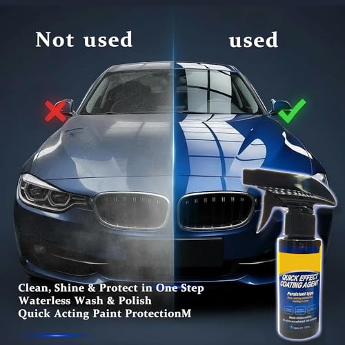 2Pack Quick Effect Coating Agent for Car, Quick Effect Coating Agent,Waterless Wash & Polish,Car Coating Spray for Shine & Protection,Quick Acting Paint Protection & Glass Cleaner(120ml+Brush+Towel)*2 - color: 2Pcs Quick Effect Coating Agent