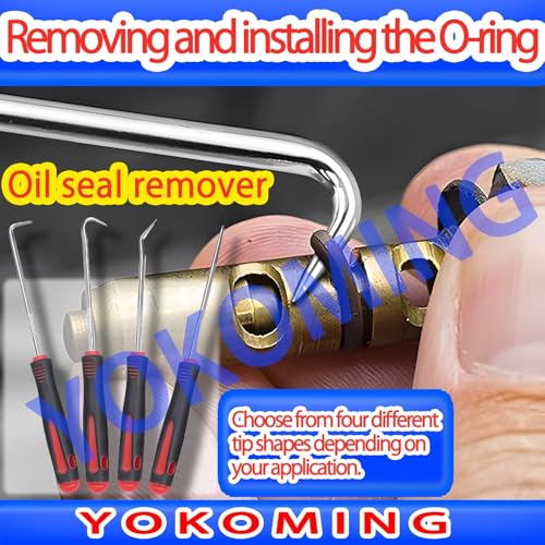 Spring Hook O Ring Pick Set ５pcs for Automotive Oil Seal O-Ring Seal Gasket Hook and Pick Set Motorcycle Spring Puller Tool Mechanic Pick Set - size: Red（5Pcs）