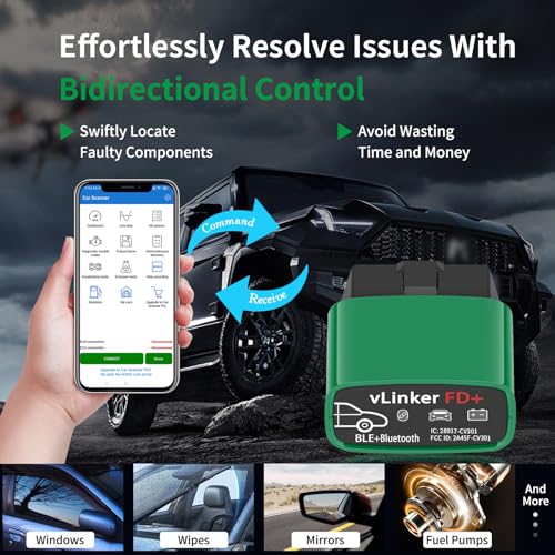 VGATE vLinker FD+ OBDII Scanner OBD2 Bluetooth Automotive Scanner Diagnostic Tool for iOS, Android & Windows, Code Reader and Reset for Car Truck Check Engine Code Read and Clear & Scan Tools - size: vLinker FD+ (BT3.0+BLE4.0) Android & iOS & Windows