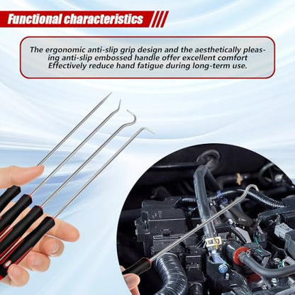 8PCS Precision Pick Set, Pick and Hook Set, Easy Removal Tool for Automotive Oil Seals, Universal Car Accessories Mini Precision Hooks Puller Remover for Car Auto Oil Seal/O-Ring Seal Gasket