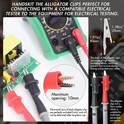 Electrical Multimeter Test Leads Set with Alligator Clips Test Hook Test Probes Lead Professional Kit 1000V 10A CAT.II