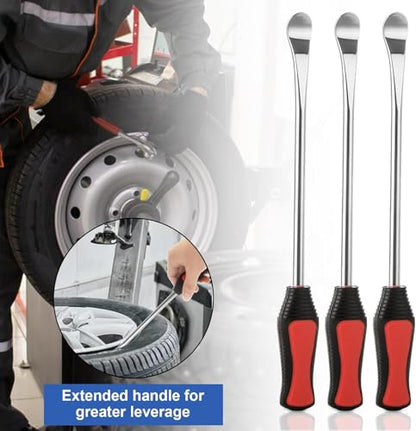 14.5" Tire Spoon Lever Iron Tool, Motorcycle Bike Professional Tire Changing Kit,with 3 Pcs Rim Protectors,Repair Tool Kit,39-Piece Tire Levers Set, Tire Changing Tool