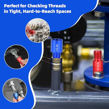 Nut and Bolt Thread Checker Set, 55 Pcs Thread Checker Tool (25 Metric & 30 SAE), Bolt Thread Gauge & Size Finder, Bolt and Nut Identifier with Storage Case for Mechanics Garage