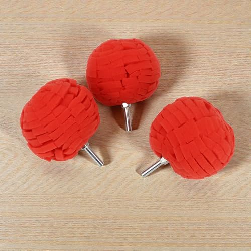 3PCS 3'' Power Polishing Ball Tool for Drill, Waxing Car Wheel Polisher Detailing Adapter Round Buffing Cone Finishing Pad with Attachment Hub Date Sponge Buffer Automotive Car Accessories Motorcycle