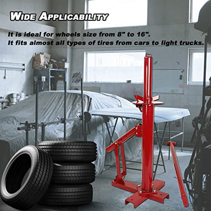 BLACKHORSE-RACING Portable Manual Tire Changer 8" to 16" Tire Changer Bead Breaker Mounting Tool Manual Steel Tire Changing Tool for Car Truck Home Garage Small Auto Shop
