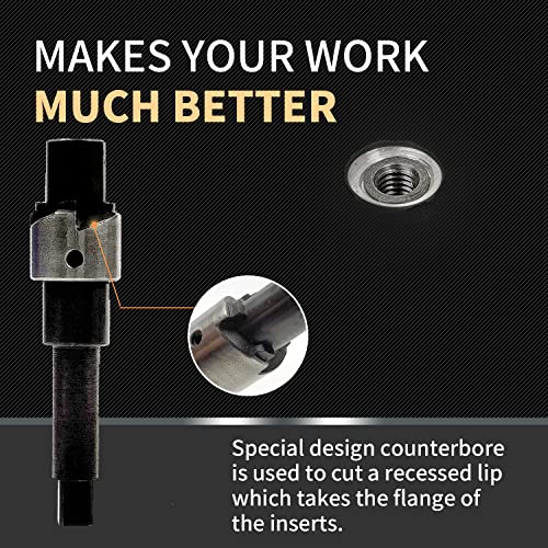 M12X1.5 Thread Repair Kit with Insert HSS Drill, Tap, Counterbore, Installation Driver, Metric, 10PCS Stainless Steel Insert M12X1.5X9.2MM