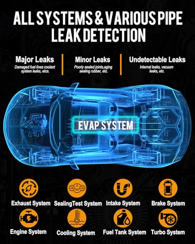 Smoke Machine Automotive with Built-in Air Compressor, Professional Smoke Leak Detector for Car, Diagnostic Leak Tester Tools for EVAP, Vacuum, Fuel and More Leak Testing