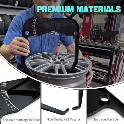 Mikako Car Tire Caliper, Tire Balancer Caliper, Accurate Wheel Calipers Rim Width Measuring Tool for Cars, Portable Rim Measurement Tool, Tires Scale Tools, Universal Car Accessories