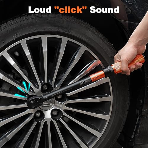 1/2-Inch Drive Torque Wrench Set 22PCS, 10-180FT.LB/13.6-244.1Nm, Click Torque Wrench Socket Set, 72-Tooth Dual-direction, ±3% Precision Adjustable Torque Wrench for Lug Nut, Bicycle, Moto, Car - size: 1/2-inch (22pcs, 10-180 ft.lb/13.6-244.1 nm)