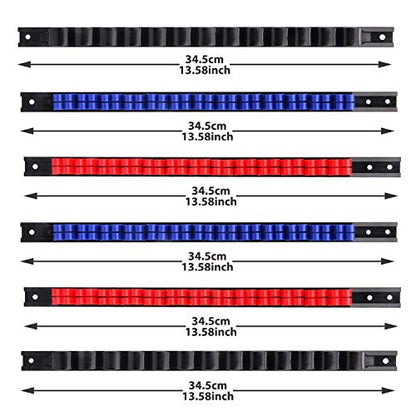 CASOMAN 6 Piece Screwdriver Organizer and Wrench Organizer, Hand Tool Holder, Plastic Rail Wrench Hanger with Clips - size: 6pcs