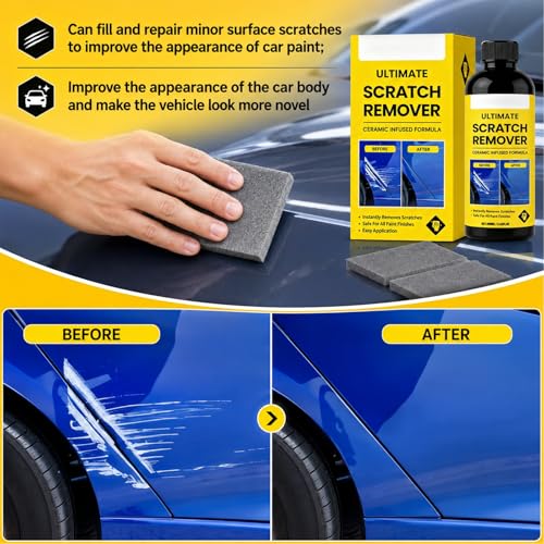 2Set Nanopolix Car Scratch Remover,Nanopolix Scratch Remover,Quick Fix Removal Paste for Deep Scratches,Car Scratchs Repair Paste Deep Scratch,All Paint Colors Polishing Kit (10*Nano Cloth+2*Sponge)