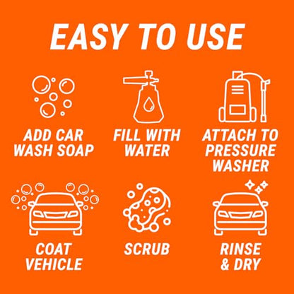 Armor All 2-in-1 Foam Cannon Kit for Garden Hoses and Power Washers | 3-piece car washing kit with 40-ounce reservoir, marked fill lines, and compatibility with 500 to 3,500 PSI units - size: 1 Count (Pack of 1), style: Foam Cannon (1 pack)