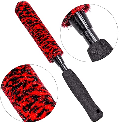 Metal-Free Wheel Brushes(3 Pack), Wheel Brush, Soft, Dense Fibers Clean Car Rim Wheels Safely… - color: Black EVA