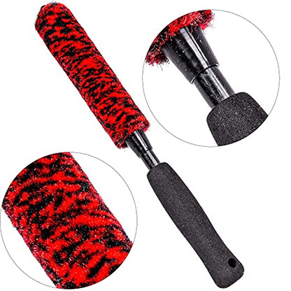 Metal-Free Wheel Brushes(3 Pack), Wheel Brush, Soft, Dense Fibers Clean Car Rim Wheels Safely… - color: Black EVA