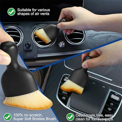 Fitosy Car Interior Duster Detail Brush Cleaning Gel Kit, Dust Remover | Slime Putty Cleaner Soft Detailing Brushes Car Accessories Essentials Supplies Tools for Men Women, Auto Truck SUV RV