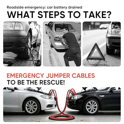 NOONE Jumper Cables for Car Battery - 2 Gauge 16 FT 800Amp Heavy Duty Automotive Booster Jumper Cables for Jump Starting Dead or Weak Batteries (2AWG x 16Ft) - size: 2Gauge x 16FT