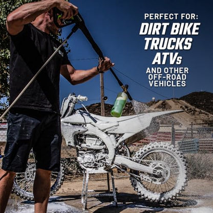 Slick Products Foam Cannon Pro Kit with 64oz Off-Road Wash, Swivel Pressure Washer Gun and 40ft Flex Hose – High-Pressure Foam Cleaning System for Cars, Trucks, ATVs & UTVs