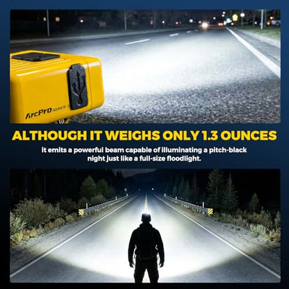 Ultra-Light (1.16oz) LED Clip on Hat Light with Motion Sensor - USB-C Rechargeable Cap Light, 5 Modes with Red Light, IPX6 Waterproof Headlamp for Fishing Hands-Free Clip-on Light (Yellow) - color: Yellow