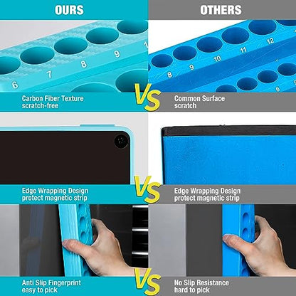 DURATECH Magnetic Socket Organizer Set, 3/8" Drive SAE & Metric Socket Holders, Tool Box & Cart, Holds 56 Standard & Deep Sockets - size: 2pc 3/8" Metric&SAE