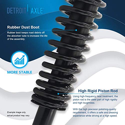 Detroit Axle - 2 Front Struts for 1996-2000 Honda Civic, 1997 1998 1999 Quick Complete Struts w/Coil Spring Assembly Replacement Suspension Shock - size: 171291L_171291R/PAIR