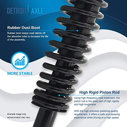 Detroit Axle - 2 Front Struts for 1996-2000 Honda Civic, 1997 1998 1999 Quick Complete Struts w/Coil Spring Assembly Replacement Suspension Shock - size: 171291L_171291R/PAIR