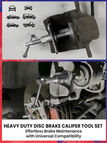 Brake Caliper Compression Tool 24-Piece Heavy Duty Disc Brake Piston Caliper Compressor Rewind Tool