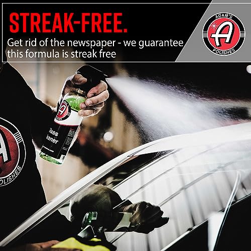 Adam's Polishes Glass Cleaner - Steak Free Car Wash Window Cleaner, All-Natural Streak Free Formula For Car Cleaning, Safe On Tinted & Non-Tinted Glass, Won't Strip Car Wax or Coating - size: 16 fl. oz