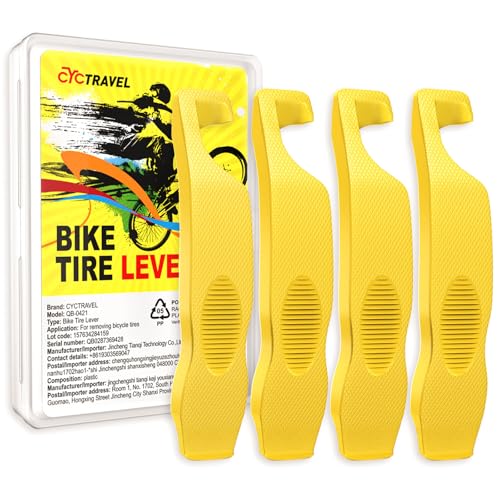 Bike Tire Levers, Ultra Strong Tire Levers Don't Hurt The Tire, Non-Slip and Save Effort, Tire Spoons for Mountain Bike and Road Bike, Easy Bike Tire Removal Tool - color: yellow-4
