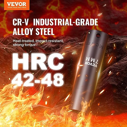 VEVOR 1/2" Drive Impact Socket Set, 23 Piece Socket Set SAE （7/16" -1"）& Metric （13-24mm）6 Point Cr-V Alloy Steel for Auto Repair with Ratchet Handle Rugged Construction Storage Case - style: 1/2" 23PCS