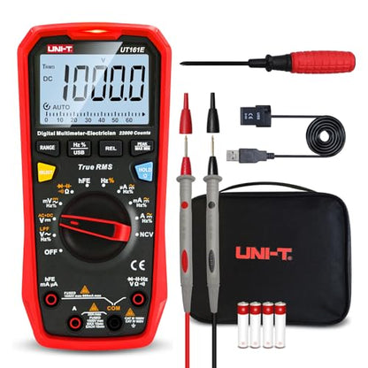 UNI-T Digital Multimeter Tester UT161E, True RMS 1000V AC DC Voltage Meter Tester Ohm Meter Capacitance Frequency 22000 Counts USB Transmission NCV hFE LPF ACV - size: UT161E Multimeter