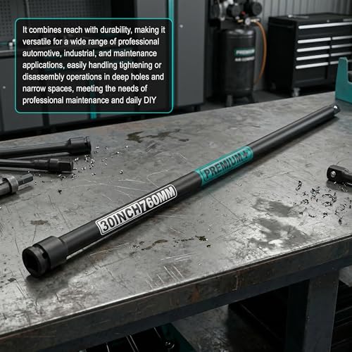 1/2" Drive Impact Extension Bar, 30 Inch Length Socket Extension, CR-V Steel, Narrow and Deep Areas in Automobile Maintenance, Mechanical Assembly or Industrial Operations - size: 1/2" 30-Inch