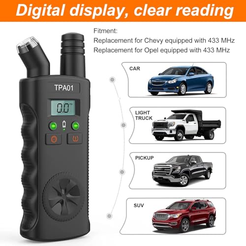 Digital Tpms Reset Gauge Tool, Digital Tire Pressure Gauge & Tpms Relearn Tool, Reset Sensor 2 in 1 Digital Tyre Pressure Gauge Tool 4 Setting Ranges Auto Off
