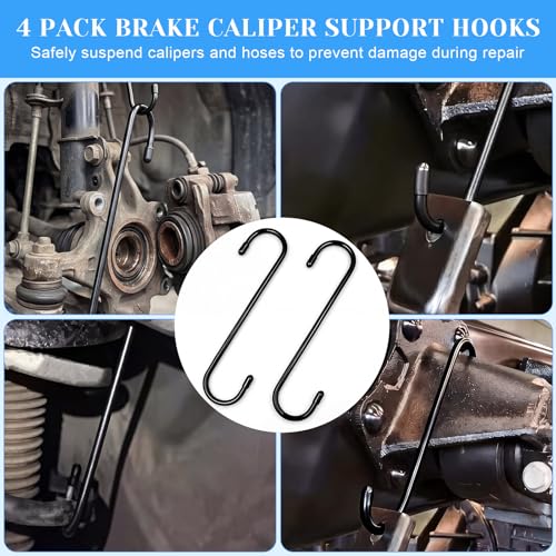 Ratcheting Brake Caliper Compression Tool 360° Swing Handle for Easy Piston | Brake Caliper Tool Set with Adapter Plates. Fast & Easy Piston Retraction for Car and Light Truck Brake Pad Replacement