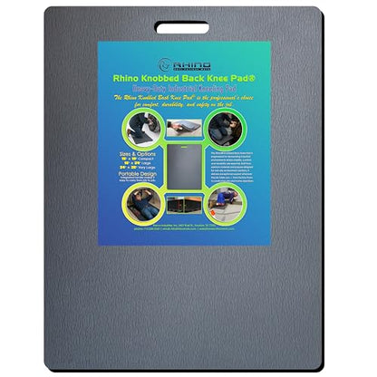 Rhino Knee Pad, Knobbed Back Heavy-Duty Industrial Kneeling Pad, Non-Slip, Waterproof, Oil-Resistant Comfort Mat for Wet and Slippery Work, Stadium Seat, Bleacher Seat (Black, 24" X 36" X 1") - size: 24" X 36" X 1"