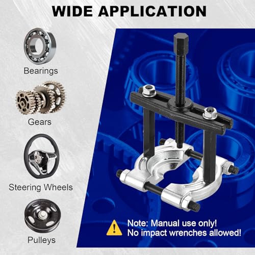 DASBET 12PCS Bearing Puller Set, Heavy Duty 5-Ton-Capacity Bearing Separator Kit with 2" and 3" Jaws, Wheel Hub Axle Puller Set Bearing Splitter Puller Kit Pinion Wheel Bearing Removal Kit - color: Blue