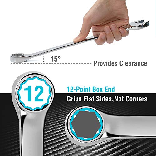 DURATECH Combination Wrench Set, SAE, 11-Piece, 1/4'' to 7/8'' | 12-Point, CR-V Steel, Organized in Wrench Holder - size: Set (1/4'' to 7/8'')