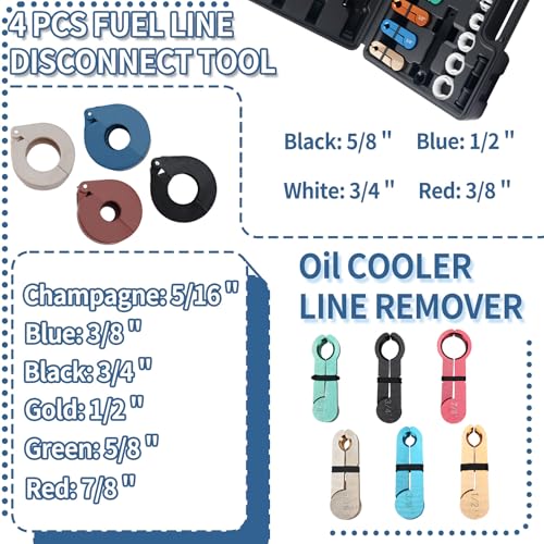 Master Quick Disconnect Tool Kit with Fuel and AC Disconnect Pliers Fuel Line Disconnect Tool Set AC Line Removal Tool (Black) - color: Black