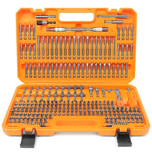 Amartisan 258-Piece Ultimate Screwdriver Bit Set,Chrome Vanadium Steel Driver Bit Set, Security bit set, Includes Bits Holder, Nut Driver, etc (Orange) - style: 258-Piece Ultimate Bit Set (Orange)