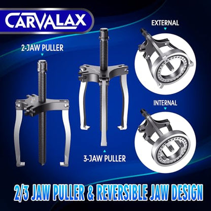 CARVALAX Gear Puller 7 Ton, Heavy Duty CR-V Steel 2 & 3 Reversible Jaw Bearing/Pulley Puller – Professional Automotive & Industrial Tool for Mechanics, DIYers - size: 7T