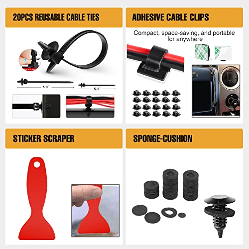 GOOACC 238Pcs Auto Trim Removal Tool and Push Pin Retainer Clip Set | Fastener Terminal Remover Tool Adhesive Cable Clips Panel Remover Kit Car Panel Radio Removal Auto Clip Pliers - color: 120Pcs Clips + 118 Remover Red