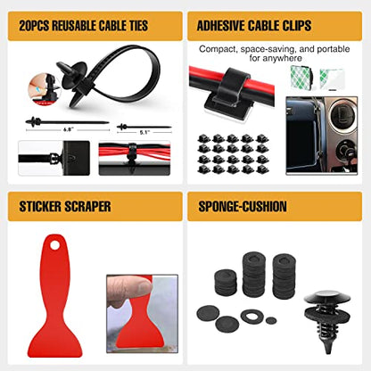 GOOACC 238Pcs Auto Trim Removal Tool and Push Pin Retainer Clip Set | Fastener Terminal Remover Tool Adhesive Cable Clips Panel Remover Kit Car Panel Radio Removal Auto Clip Pliers - color: 120Pcs Clips + 118 Remover Red