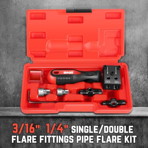DNA Motoring 7pcs Universal Brake Line Double Flaring Tool for 3/16'' and 1/4'' SAE,Flaring Tool,Creates 45° Single,Double & Bubble Flares,Flare Tool for Vehicle Brake & Hydraulic Lines, TOOLS-00807 - style: 7pcs for 3/16'', 1/4'' SAE
