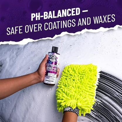 Chemical Guys, Extreme Bodywash & Wax Car Wash Soap, Grape Scent, 16 oz | Thick clinging foam in cannons, guns or buckets, carnauba adds gloss, gentle on wax and sealant, grape scent - size: 16 Ounce (Pack of 1)