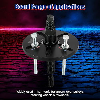 NYXOVA Harmonic Balancer Puller Removal & Install Tool Kit, Flywheel Remover Crankshaft Pulley Removal Installation Set, Steering Wheel Pulling Set (Blue)