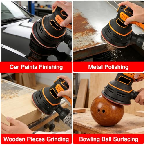 MAXMAN 18pcs Foam Sanding Pads, 5 Inch Bowling Sanding Pads, 400 Grit Sanding Sponge Set, Reusable Wet Dry Sandpaper Block for Random Orbital Sander, Wood, Metal, Auto Polishing & Curved Surfaces - size: 5 inch, style: 400 Grit